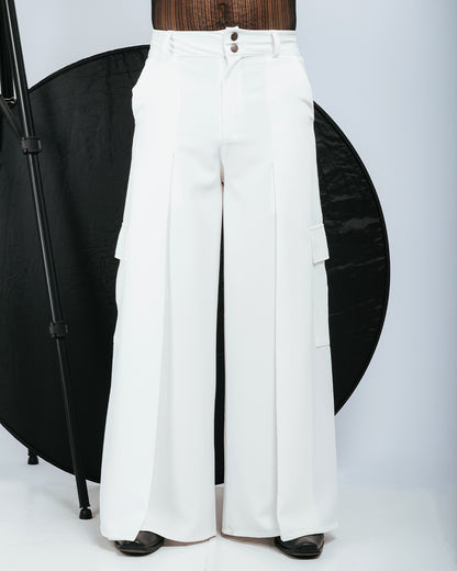 PANTALÓN BAGGY CARGO - BLANCO