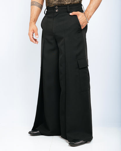 PANTALÓN BAGGY CARGO - NEGRO