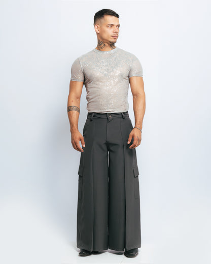 PANTALÓN BAGGY CARGO - PLOMO
