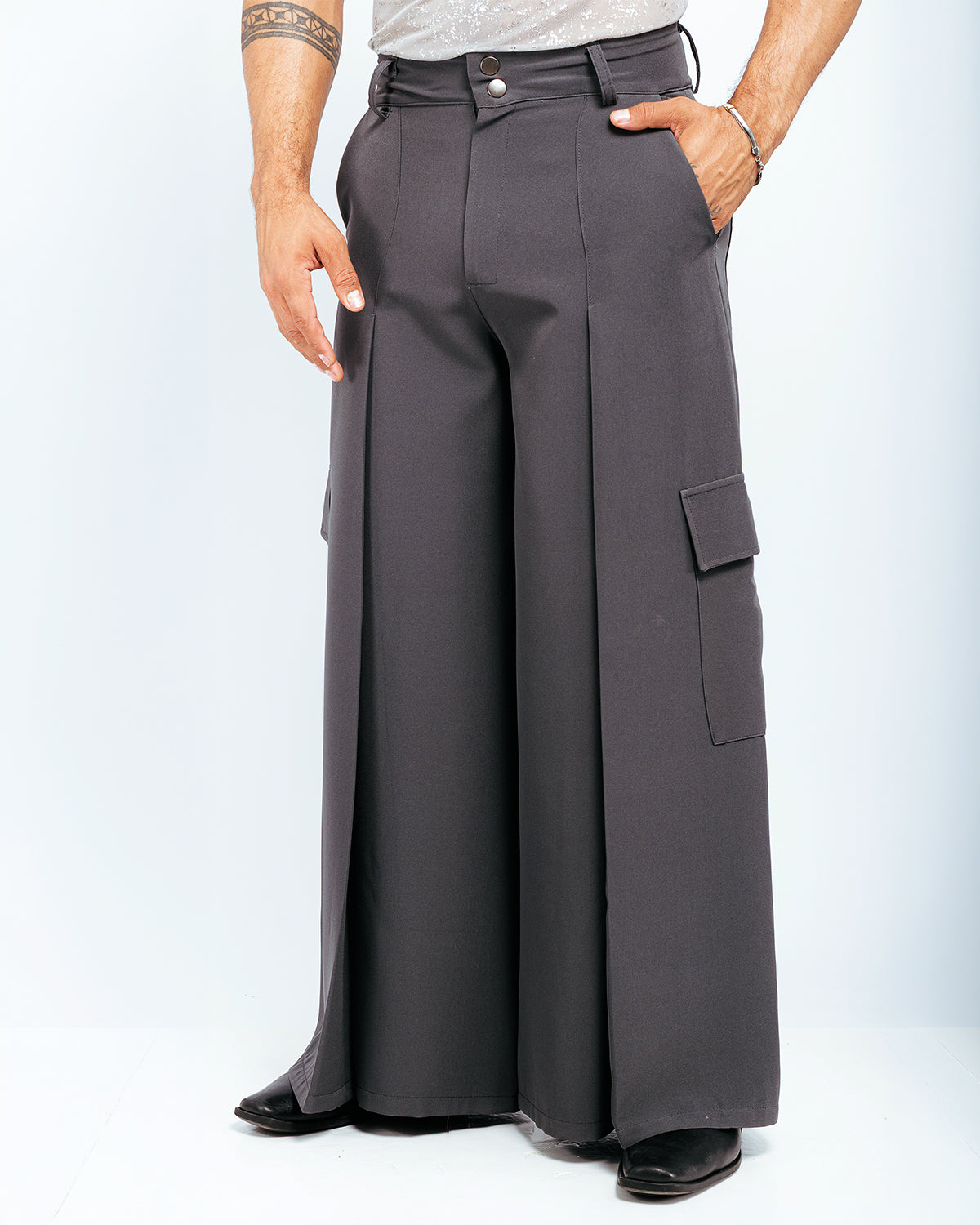 PANTALÓN BAGGY CARGO - PLOMO