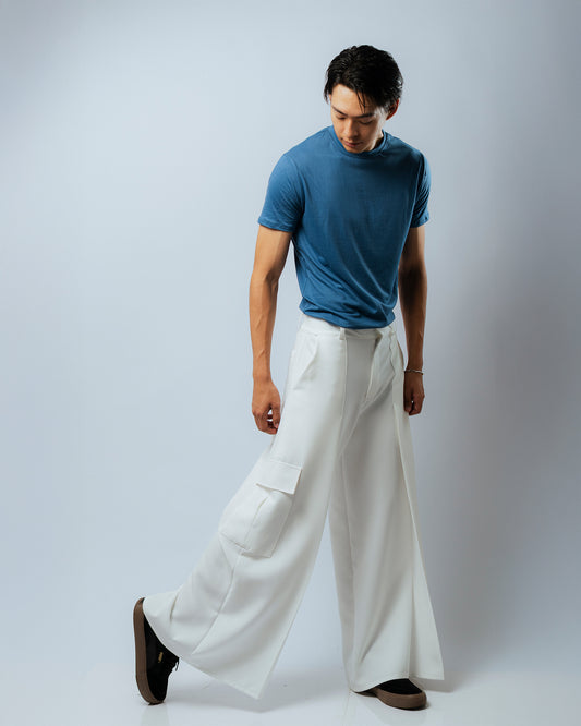 PANTALÓN BAGGY CARGO - BLANCO