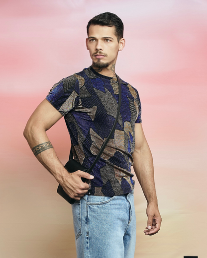 T-SHIRT TRIBAL BLUE