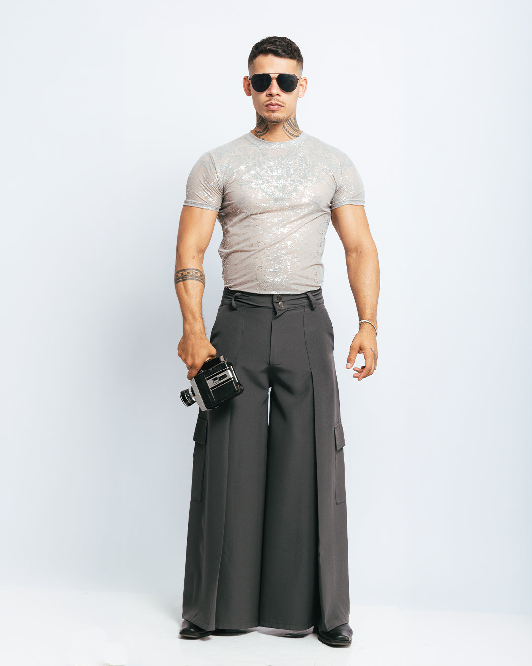 PANTALÓN BAGGY CARGO - PLOMO