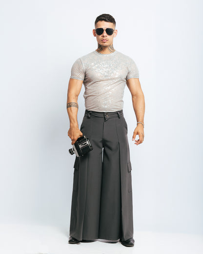 PANTALÓN BAGGY CARGO - PLOMO