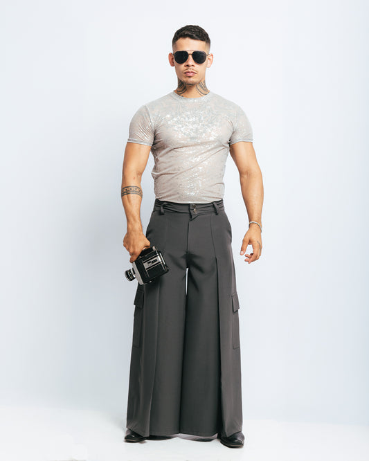 PANTALÓN BAGGY CARGO - PLOMO