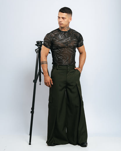 PANTALÓN BAGGY CARGO - VERDE